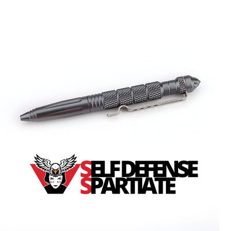 stylo tactique self defense gris